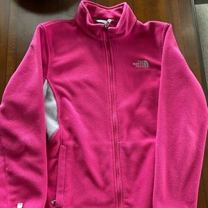 Pink north face fleece jacket
